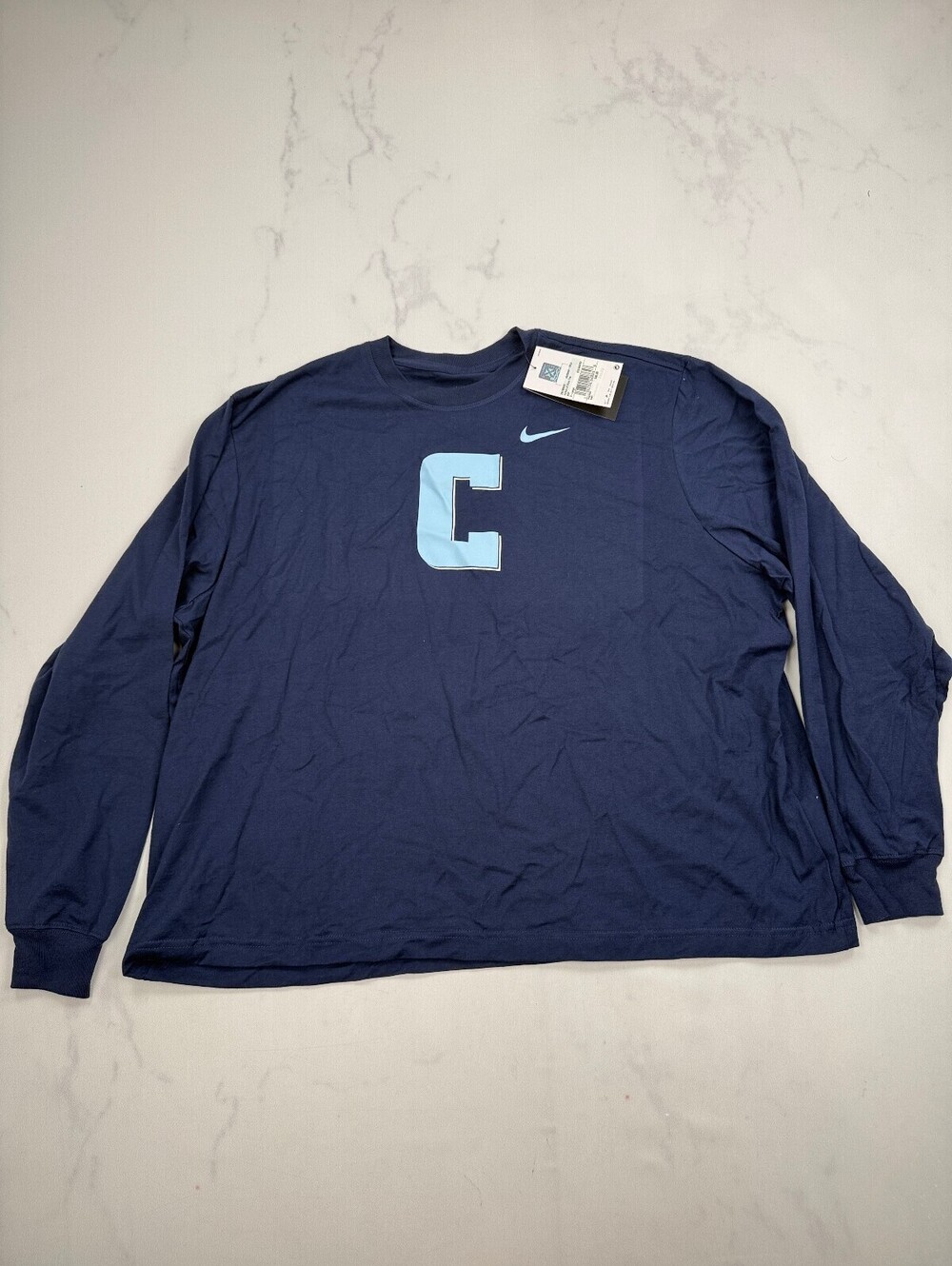 Nike Columbia University T Shirt Navy Modern Long Sleeve Tee - Womens XL